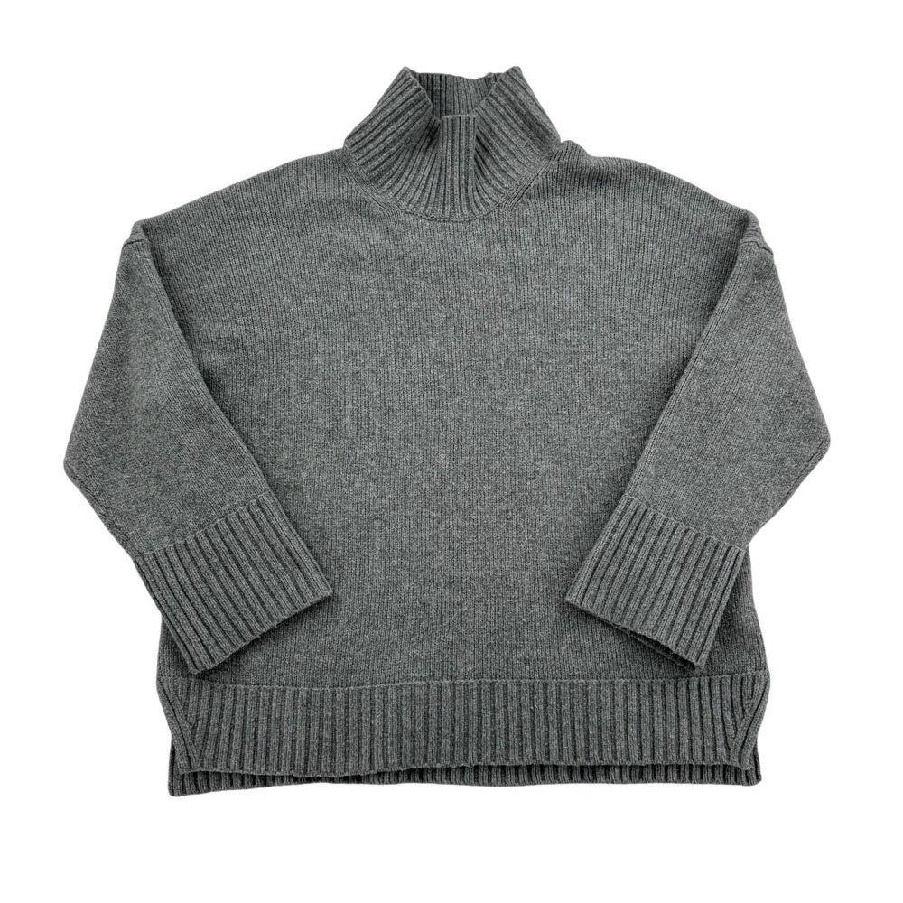 Abercrombie & Fitch Mock Neck Sweater Women XL Gray Excellent Oversized Knit